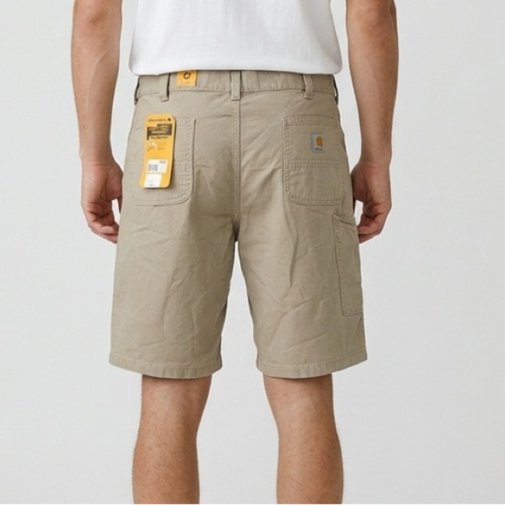 NWT Carhartt Men’s Rugged Flex Relax Fit Canvas Work 10” Short - Tan - Size 42